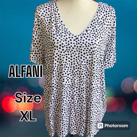 Alfani Black & White Blouse - Picture 1 of 4